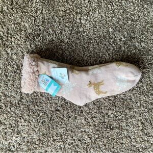 Cozy Pink Reindeer Socks